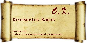 Oreskovics Kanut névjegykártya